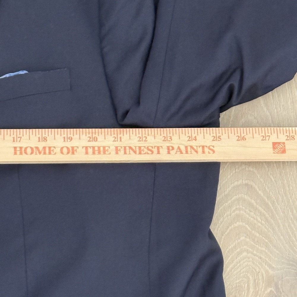 Sam Surin Bespoke Tailor Super 150's Fine Italian Wool Navy‎ Sport Coat 48L Luxe - Picture 13 of 14